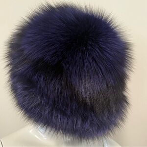NWOT Elegant Fox Fur Women's Hat - Deep Purple